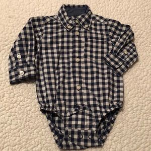 Carter’s 3mos navy & white checkered button down